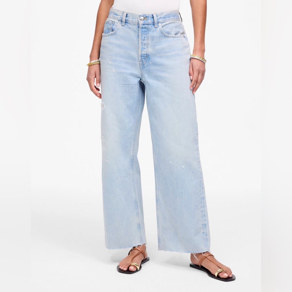 Madewell Low Slung Baggy Crop Jean In Foster Wash